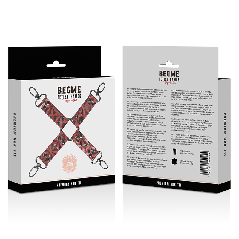 BEGME - CRAVATE DE PORC EN CUIR VÉGAN PREMIUM ÉDITION ROUGE BEGME RED EDITION