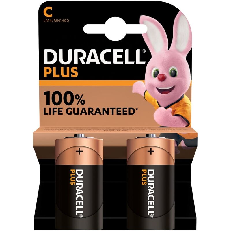 DURACELL - BATTERIE PLUS POWER ALCALINA C LR14 2 UNITÉS DURACELL