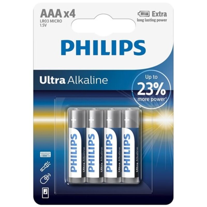 PHILIPS - PILE ULTRA ALCALINE AAA LR03 4 UNITÉ PHILLIPS