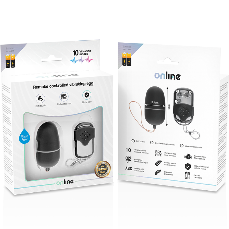 ONLINE - OEUF VIBRANT TÉLÉCOMMANDE M NOIR ONLINE