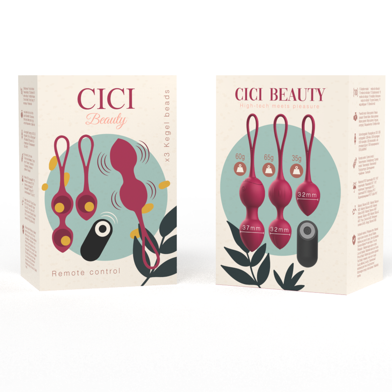 CICI BEAUTY - PREMIUM SILICONE 3 PERLES DE KEGEL VIBRANTES TÉLÉCOMMANDE CICI BEAUTY