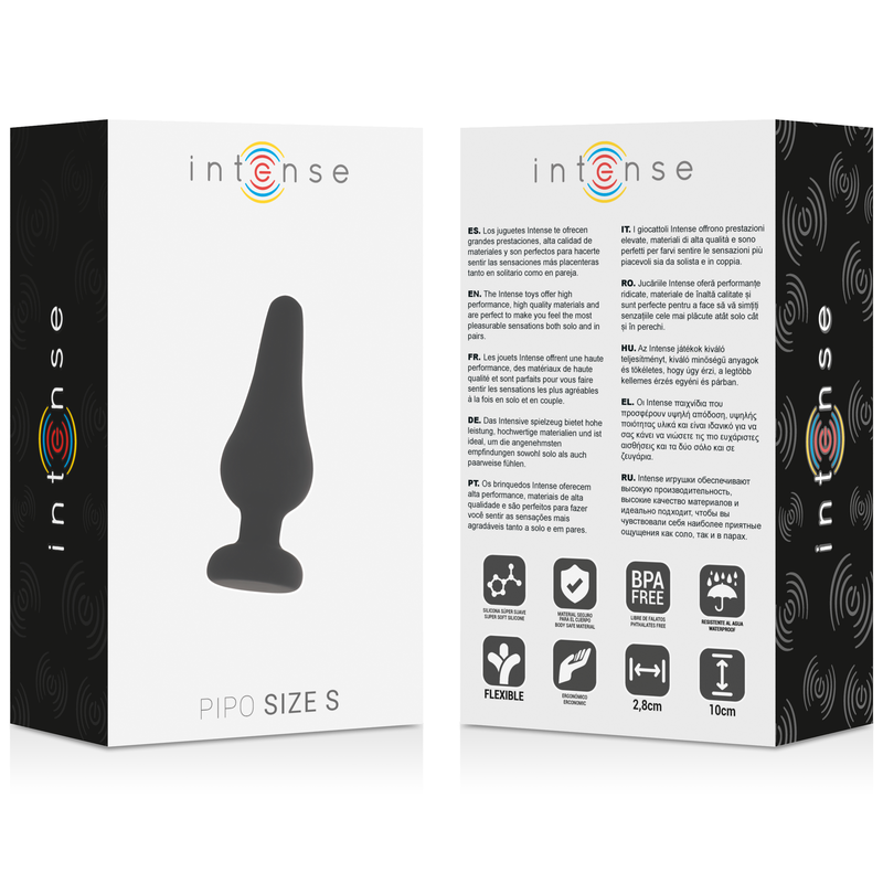 INTENSE - PLUG ANAL PIPO S SILICONE NOIR 9,8 CM INTENSE ANAL TOYS