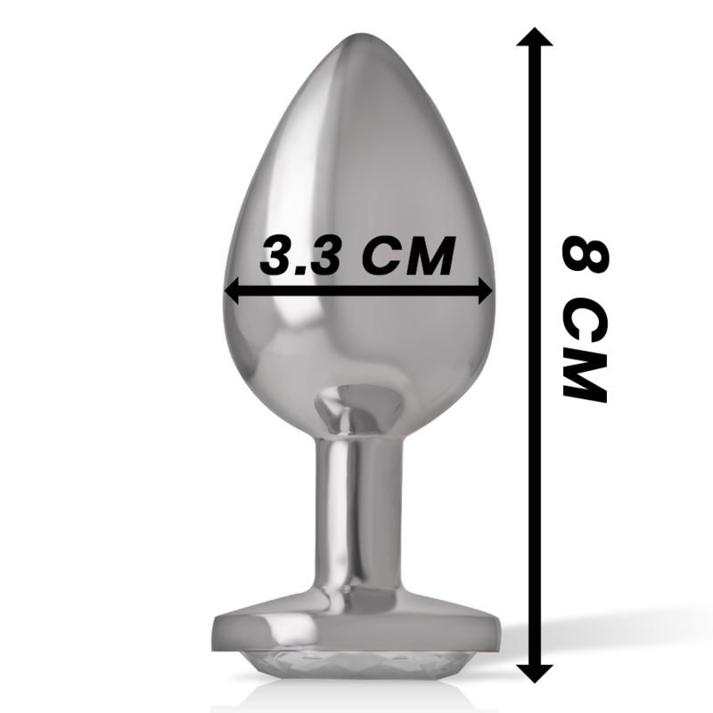 INTENSE - PLUG ANAL EN MÉTAL ALUMINIUM AVEC CRISTAL DARGENT TAILLE M INTENSE ANAL TOYS