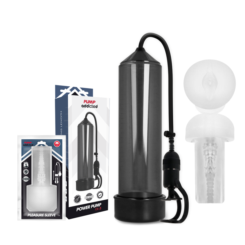 ACCRO À LA POMPE - RX5 NOIR AVEC MASTURBATEUR PUMP ADDICTED