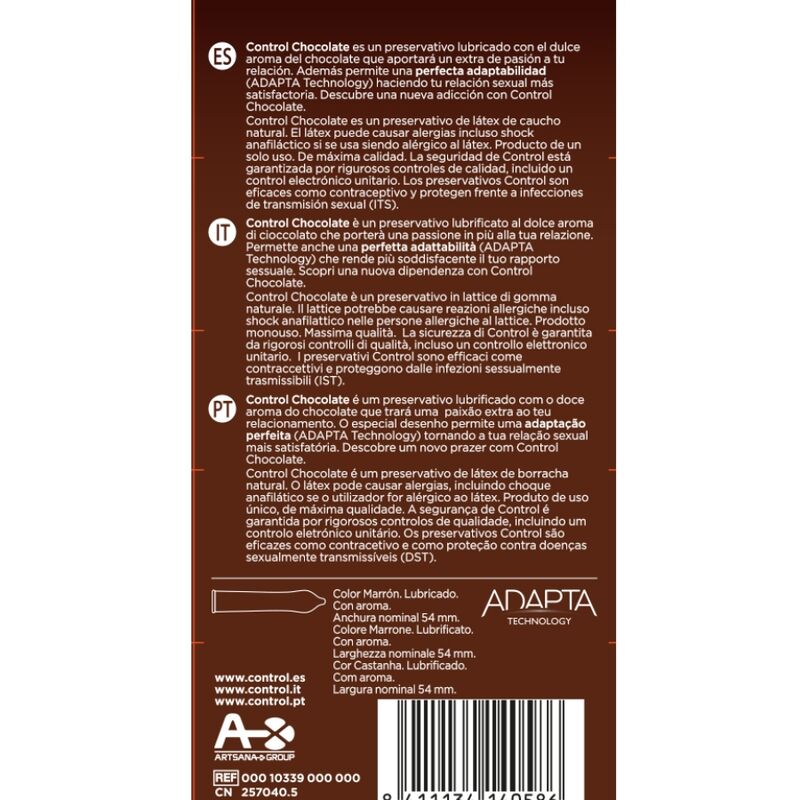 CONTROL - ADAPTA CHOCOLATE CONDOMS 12 UNITS CONTROL CONDOMS