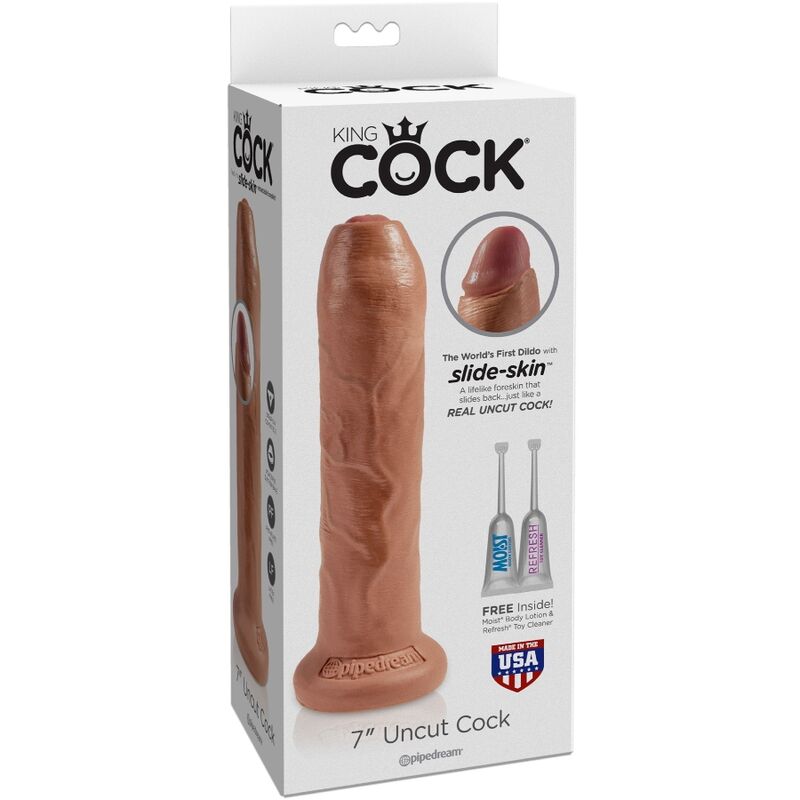 KING COCK - PÉNIS RÉALISTE NON COUPÉ 17.8 CM CARAMEL KING COCK
