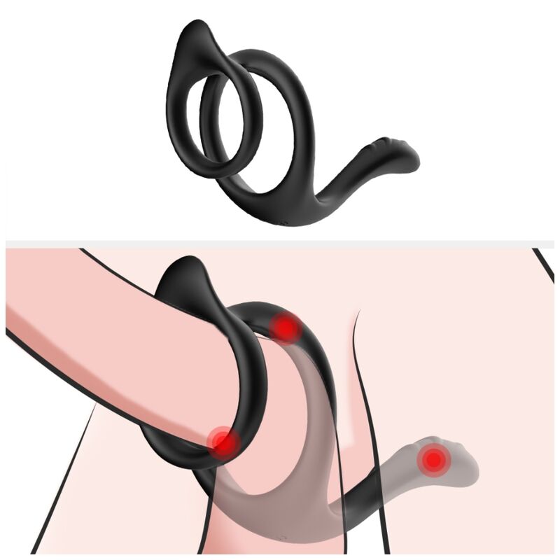 ARMONY - QUEUE DOUBLE ANNEAU ANAL NOIR ARMONY FOR HIM
