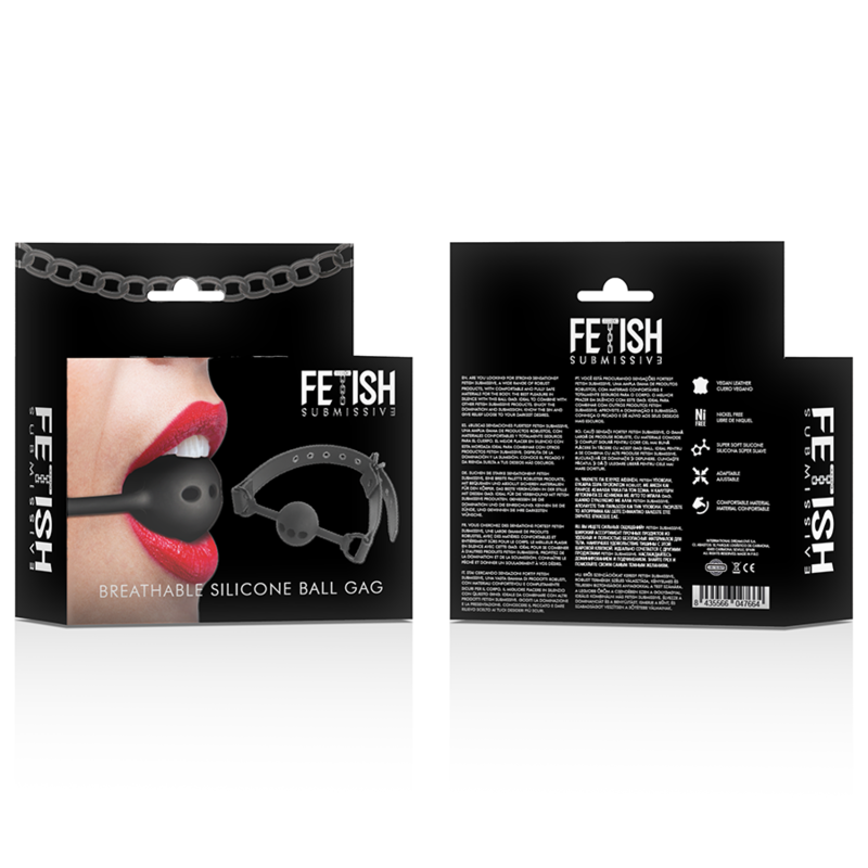FETISH SUBMISSIVE BONDAGE - BÂILLON À BOULE EN SILICONE RESPIRANT FETISH SUBMISSIVE BONDAGE