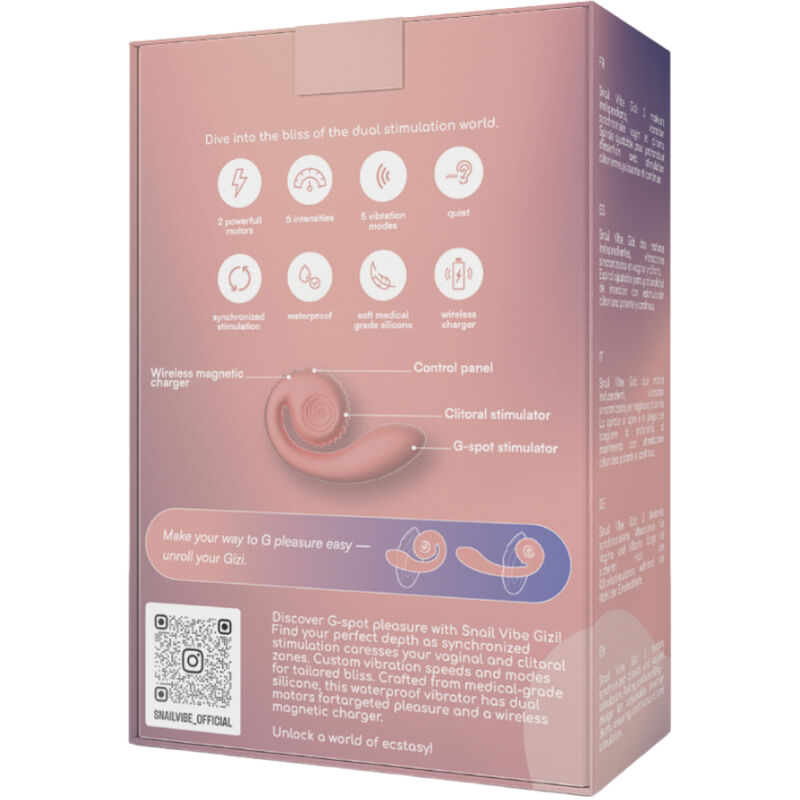 SNAIL VIBE - STIMULATEUR DOUBLE GIZI ROSE SNAIL VIBE