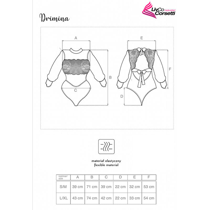 LIVCO CORSETTI FASHION - BODY DRIMINA LC90690 BLEU MARINE S/M LIVCO CORSETTI BODIES