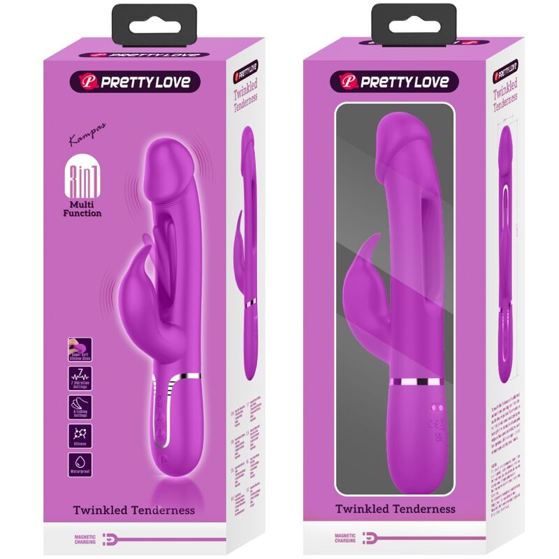 PRETTY LOVE - VIBRATEUR DEJON RABBIT 3 EN 1 MULTIFONCTION FUCSIA PRETTY LOVE FLIRTATION