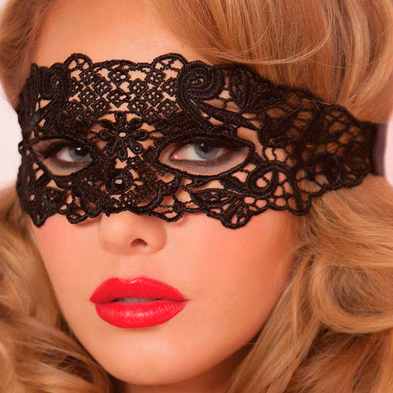 QUEEN LINGERIE - MASQUE EN DENTELLE NOIRE QUEEN LINGERIE