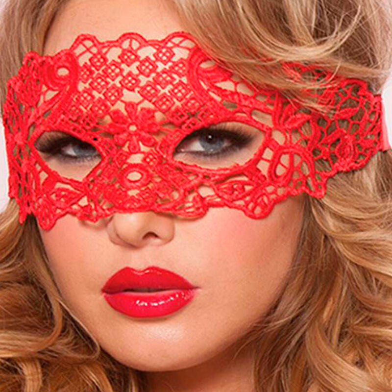QUEEN LINGERIE - MASQUE DENTELLE ROUGE QUEEN LINGERIE