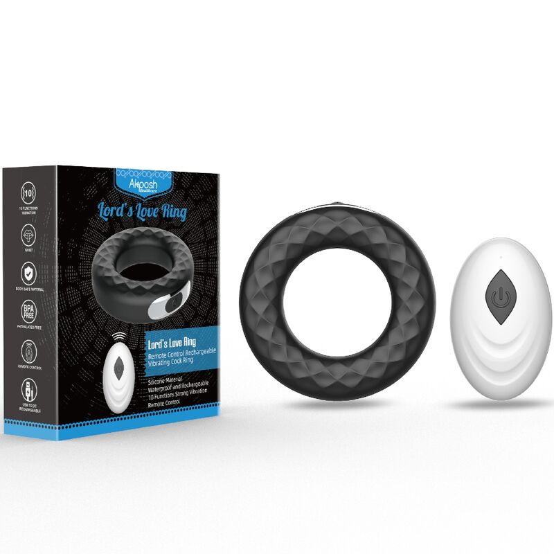 ARMONY - LORD'S LOVE RING VIBRATEUR TÉLÉCOMMANDE NOIR ARMONY FOR HIM