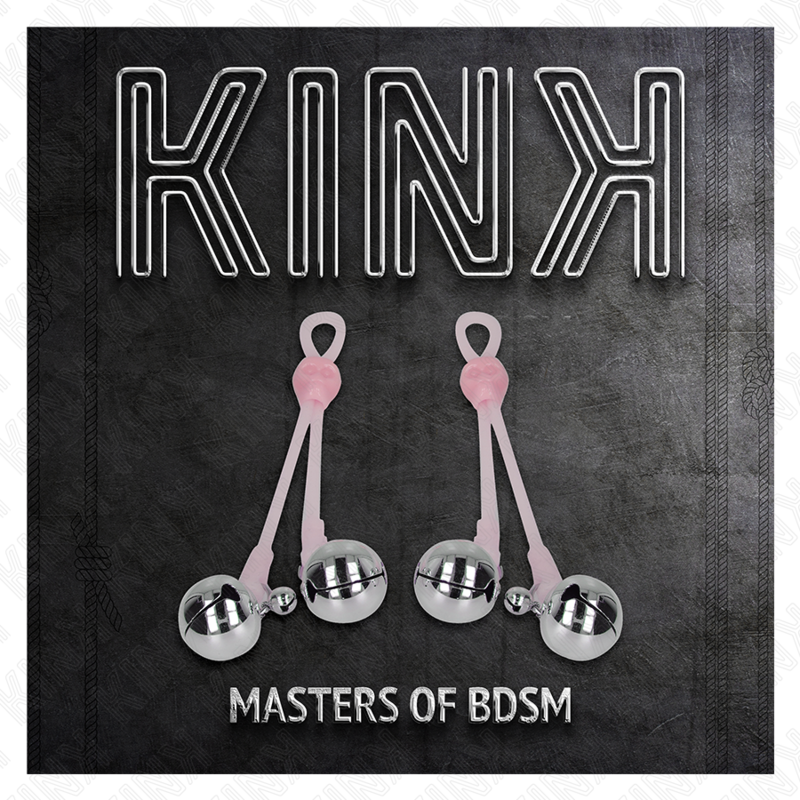 KINK - PINCES À TÉLÉPIN LUMINEUSES CRÂNE AVEC ANNEAU CLOCHES RÉGLABLES ROSE / ARGENT KINK NIPPLE GRIP