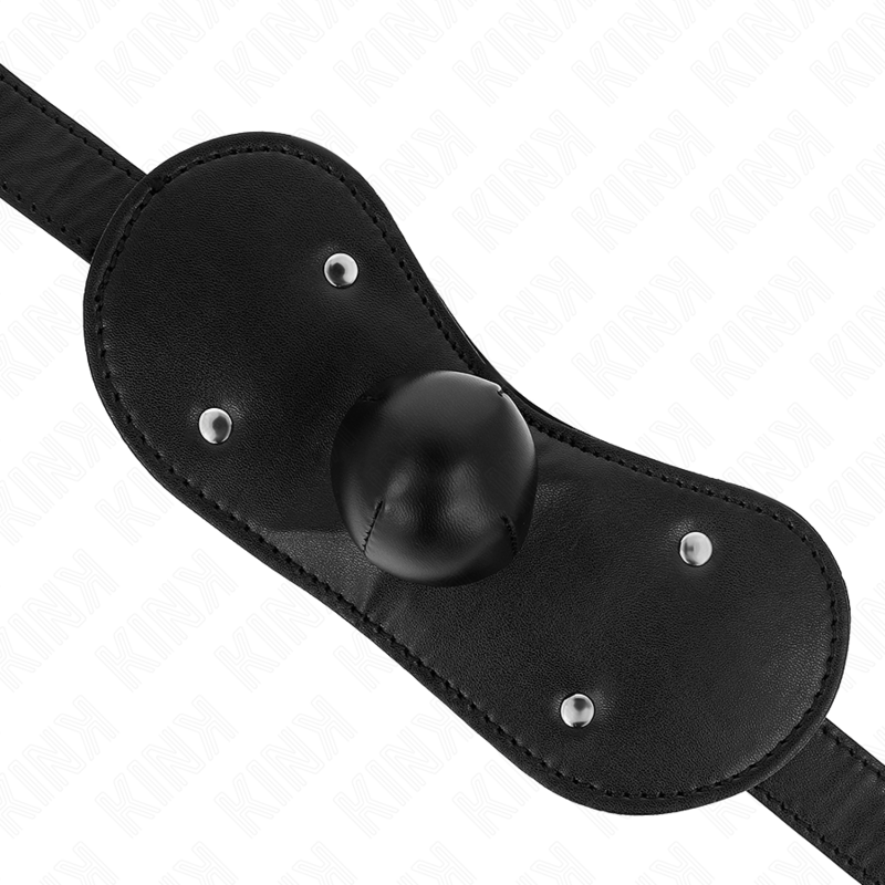KINK - MASQUE BOUCLES BALL GAG AVEC SERRURE RÉGLABLE 42-60 CM KINK COLLAR & GAG