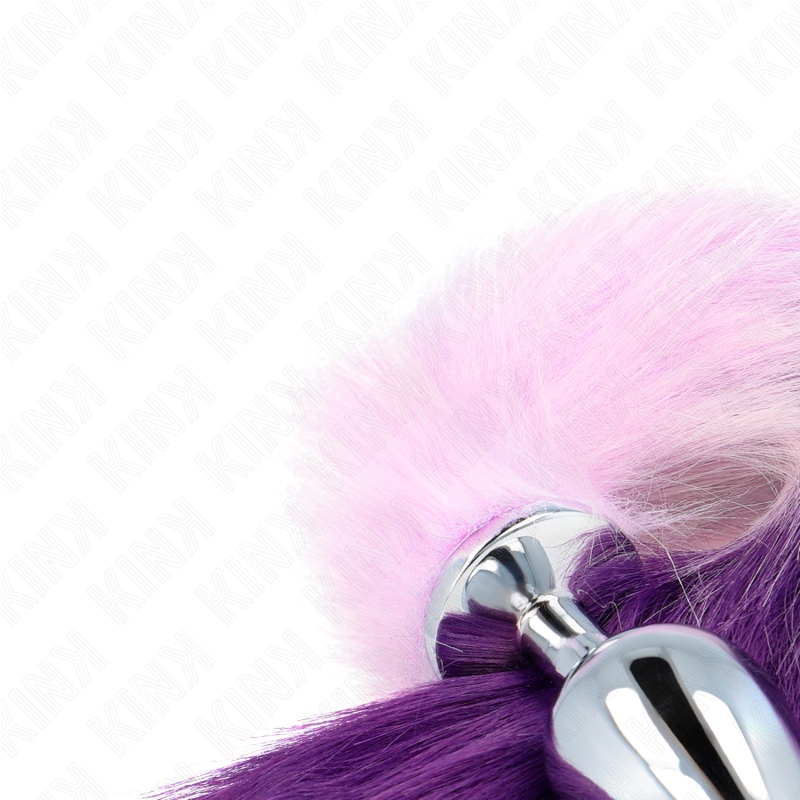 KINK - PLUG ANAL TAILLE L 10 X 4 CM AVEC QUEUE SYNTHÉTIQUE 40 CM VIOLET KINK PLEASURE PLUGS