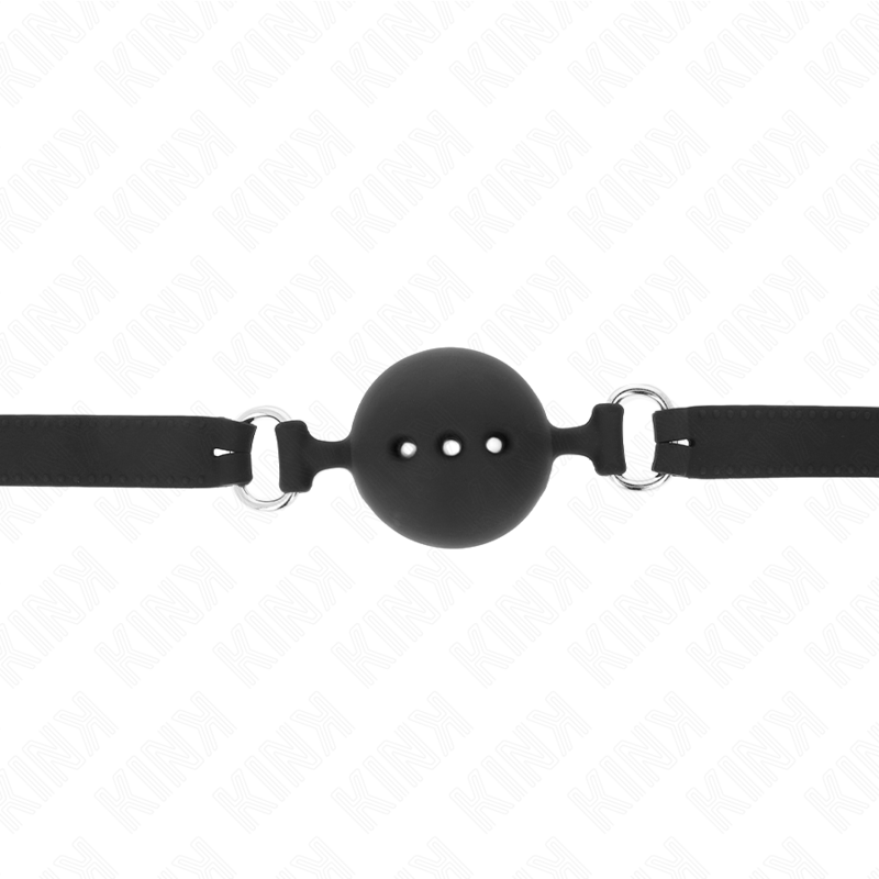 KINK - BÂTON ENTIEREMENT SILICONE 55 x 2 CM AVEC BOULE 4,5 CM TAILLE M NOIR AJUSTABLE 35-51 CM KINK COLLAR & GAG