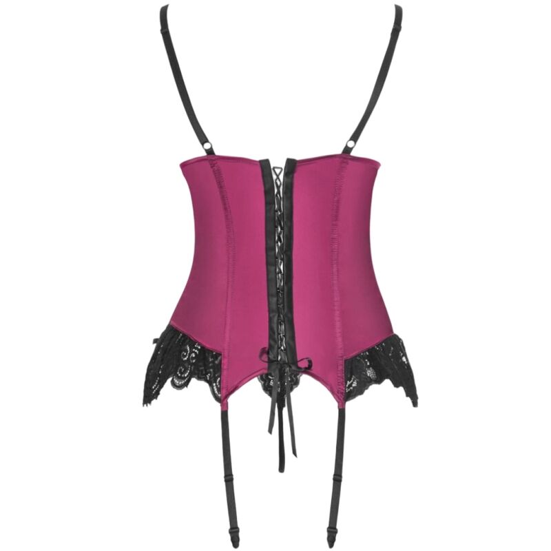 LIVCO CORSETTI FASHION - AGRAFENA CF 90436 CORSET + STRING BORDEAUX S/M LIVCO CORSETTI SETS