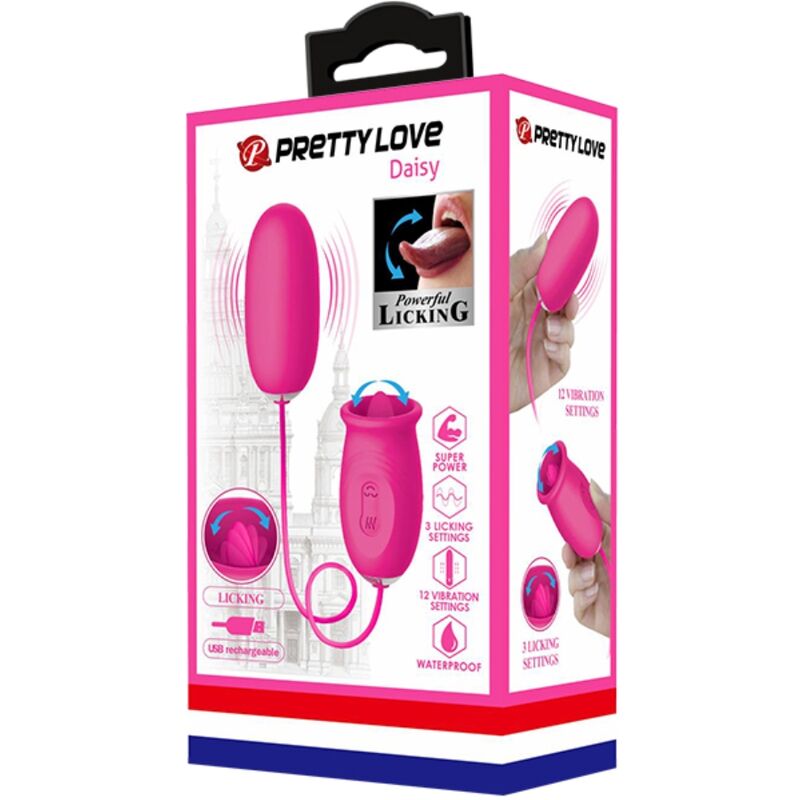 PRETTY LOVE - OEUF VIBRANT DAISY + LANGUE STIMULANTE CLITORIS ROSE PRETTY LOVE