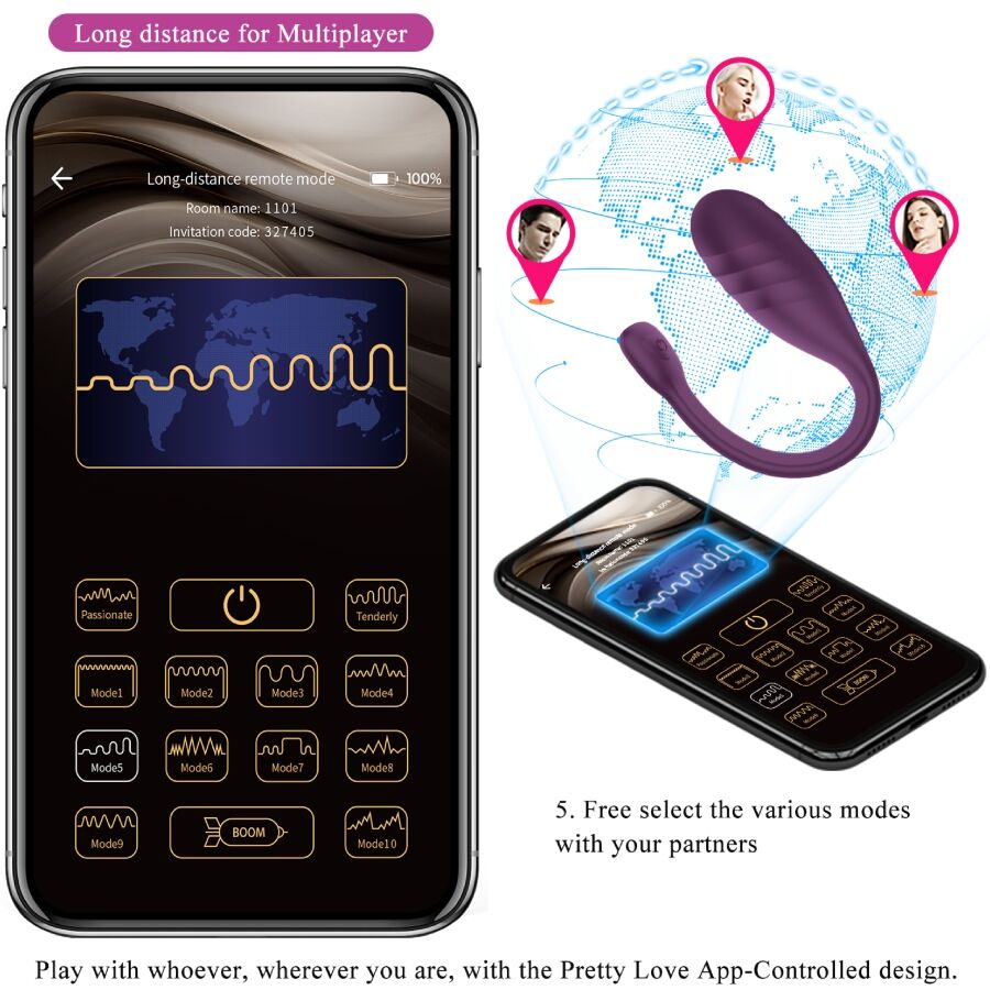 PRETTY LOVE - VIBRATEUR CONTRÔLÉ PAR APPLICATION LEVIATHAN VIOLET PRETTY LOVE SMART