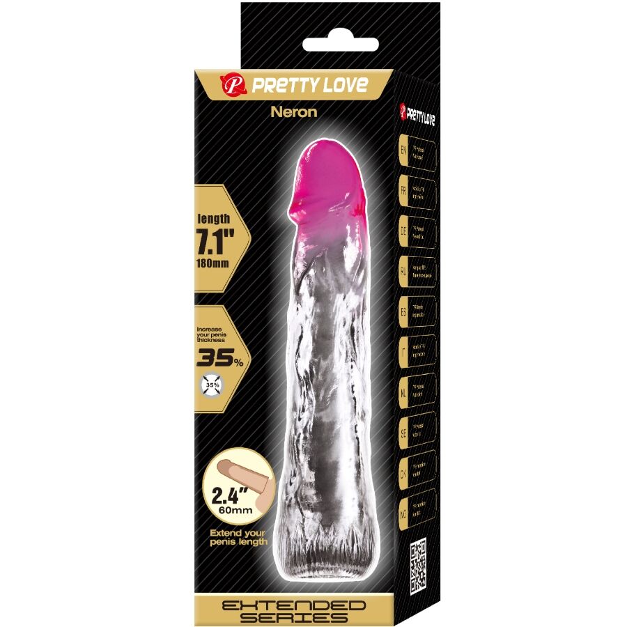 PRETTY LOVE - GAINE D'AGRANDISSEMENT RÉALISTE NERON 6 CM POUR PÉNIS ROSE PRETTY LOVE