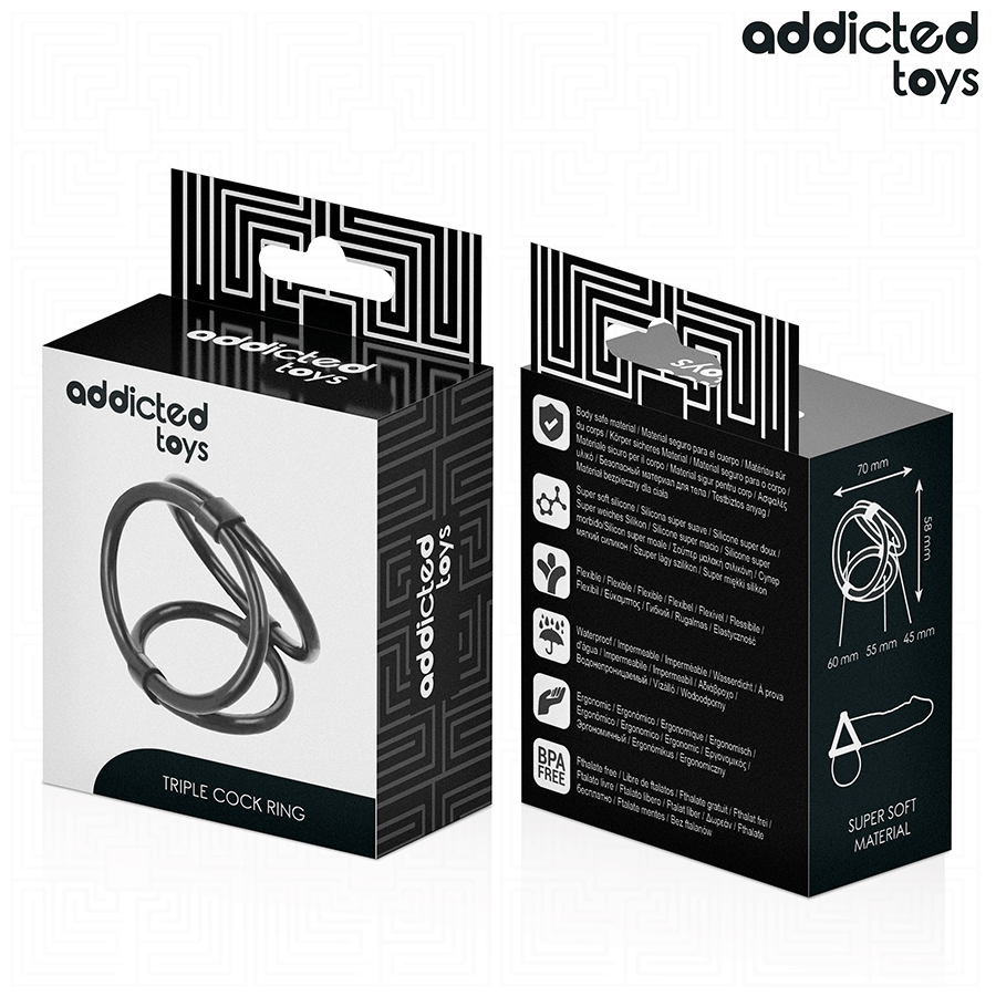 ADDICTED TOYS - ANNEAU PÉNIS TRIPLE ADDICTED TOYS