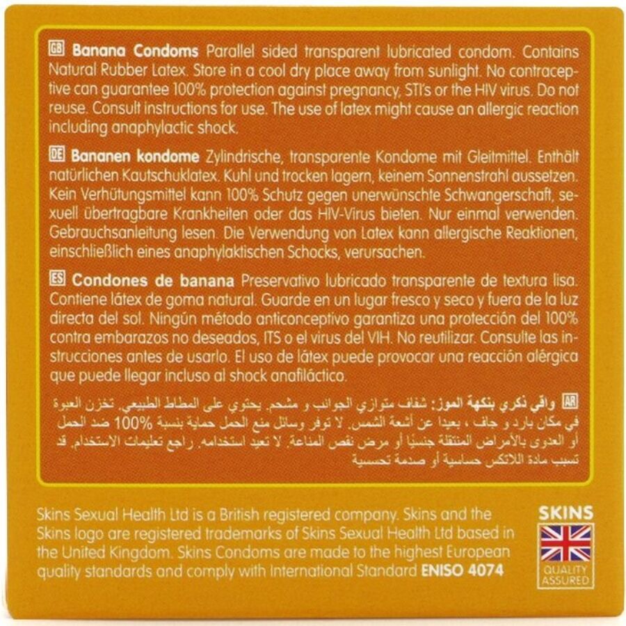 SKINS - PACK DE 4 PRÉSERVATIFS BANANE PREMIUM SKINS