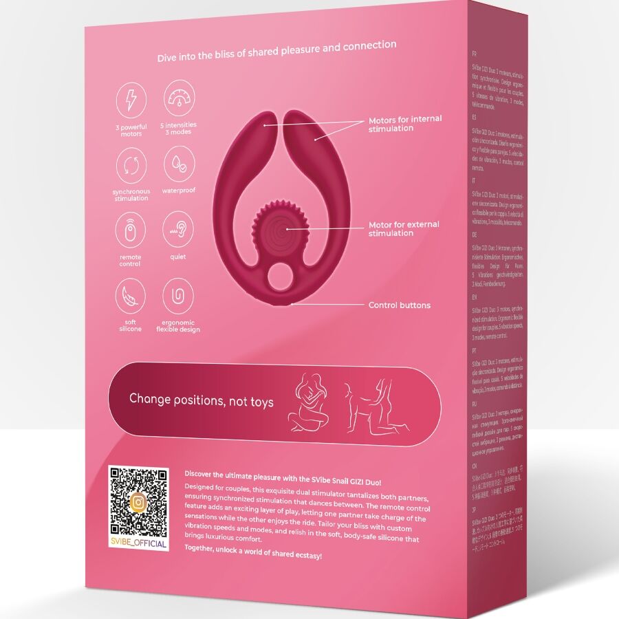 SNAIL VIBE - GIZI DUO STIMULATEUR POUR COUPLES TÉLÉCOMMANDE BOURGOGNE SNAIL VIBE