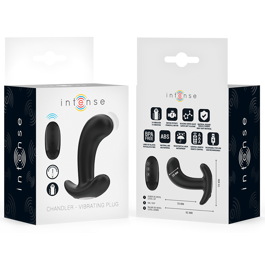 INTENSE - CHANDLER ANAL PLUG 10 VIBRATIONS NOIR TÉLÉCOMMANDE INTENSE ANAL TOYS