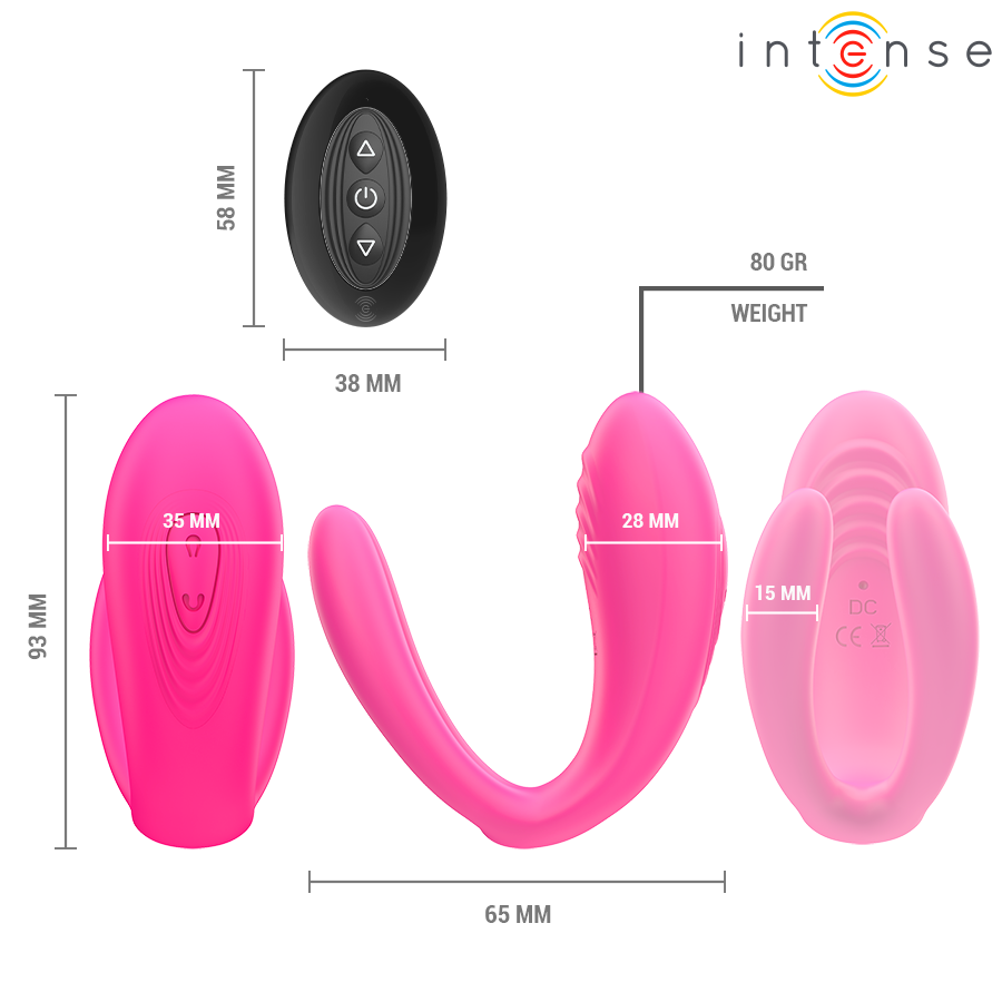 INTENSE - JULIA DOUBLE VIBRATEUR À PINCE STIMULATEUR AVEC TÉLÉCOMMANDE INTENSE COUPLES TOYS