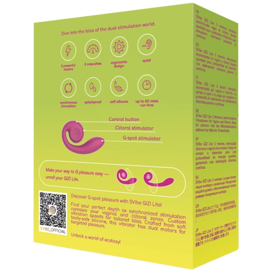SNAIL VIBE - GIZI LITE VIBRATEUR ROSE DOUBLE POINT G ET CLITORIAL SNAIL VIBE