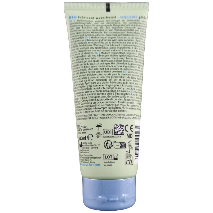 HOT - BIO LUBRIFIANT À BASE D'EAU SENSITIV 100 ML HOT