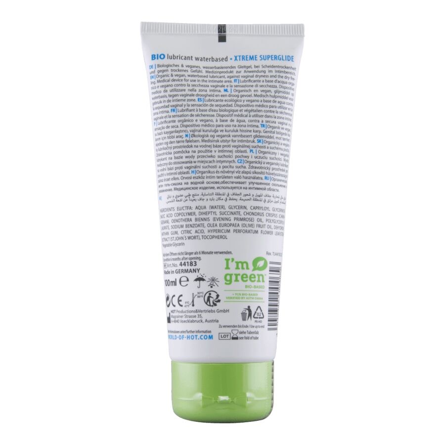 HOT - LUBRIFIANT BIO À BASE D'EAU SUPERGLIDE XTREME 100 ML HOT