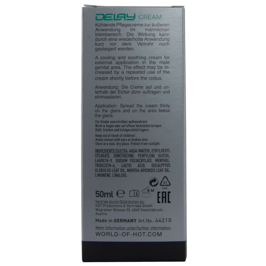 HOT - CRÈME RETARDANTE 50 ML HOT