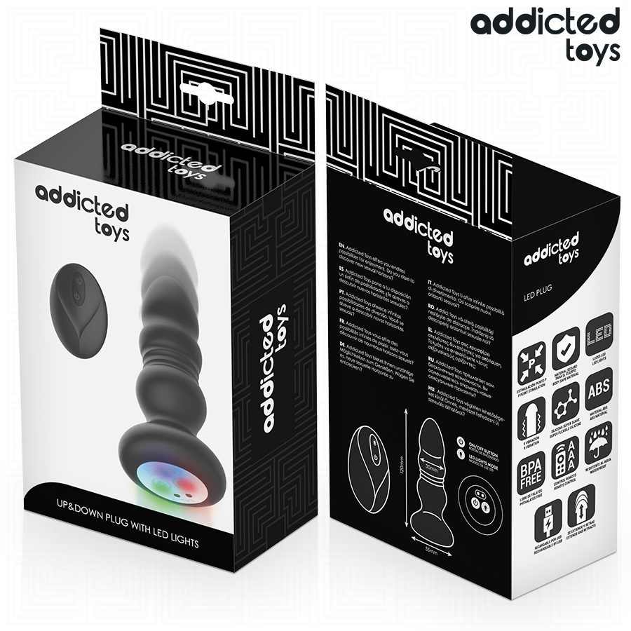 ADDICTED TOYS - PLUG ANAL ROTATIF ET VIBRANT, TÉLÉCOMMANDE AVEC LUMIÈRE LED ADDICTED TOYS