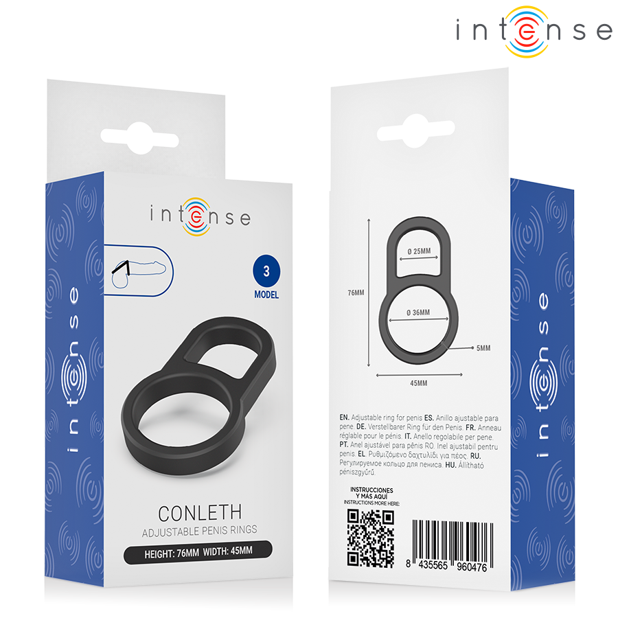 INTENSE - CONLETH ANNEAU PÉNIS DOUBLE RÉGLABLE MODÈLE 3 ADDICTED TOYS