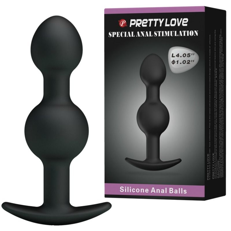 PRETTY LOVE - BALLES ANAL EN SILICONE SPÉCIALE STIMULATION 10.3 CM NOIRES PRETTY LOVE PARTY UP