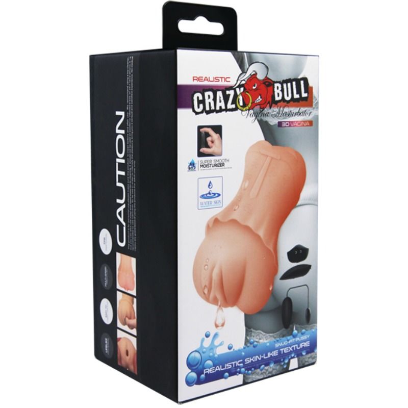 CRAZY BULL - MASTURBADEUR VAGIN PEAU D'EAU AVEC BALLE VIBRANTE 2 CRAZY BULL