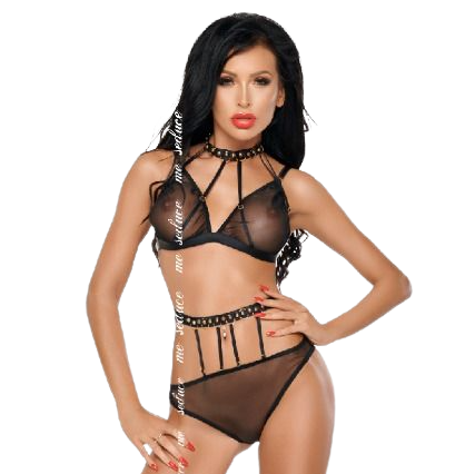 ME-SEDUCE - DOTTY ENSEMBLE DEUX PIÈCES NOIR S/M ME-SEDUCE SET