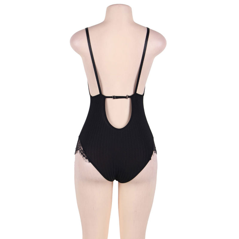 SUBBLIME - QUEEN PLUS TEDDY AVEC CLAIRS ET FRANGES NOIR SUBBLIME QUEEN PLUS SIZE