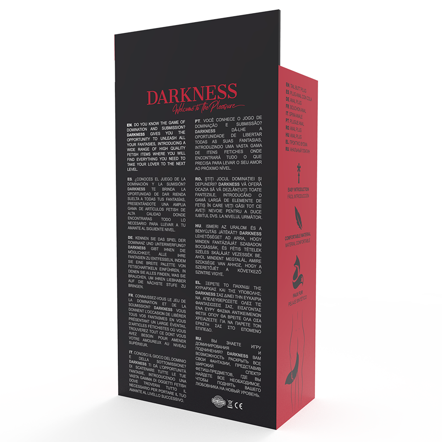 DARKNESS - PLUG ANAL EN SILICONE AVEC QUEUE GRISE DARKNESS ANAL