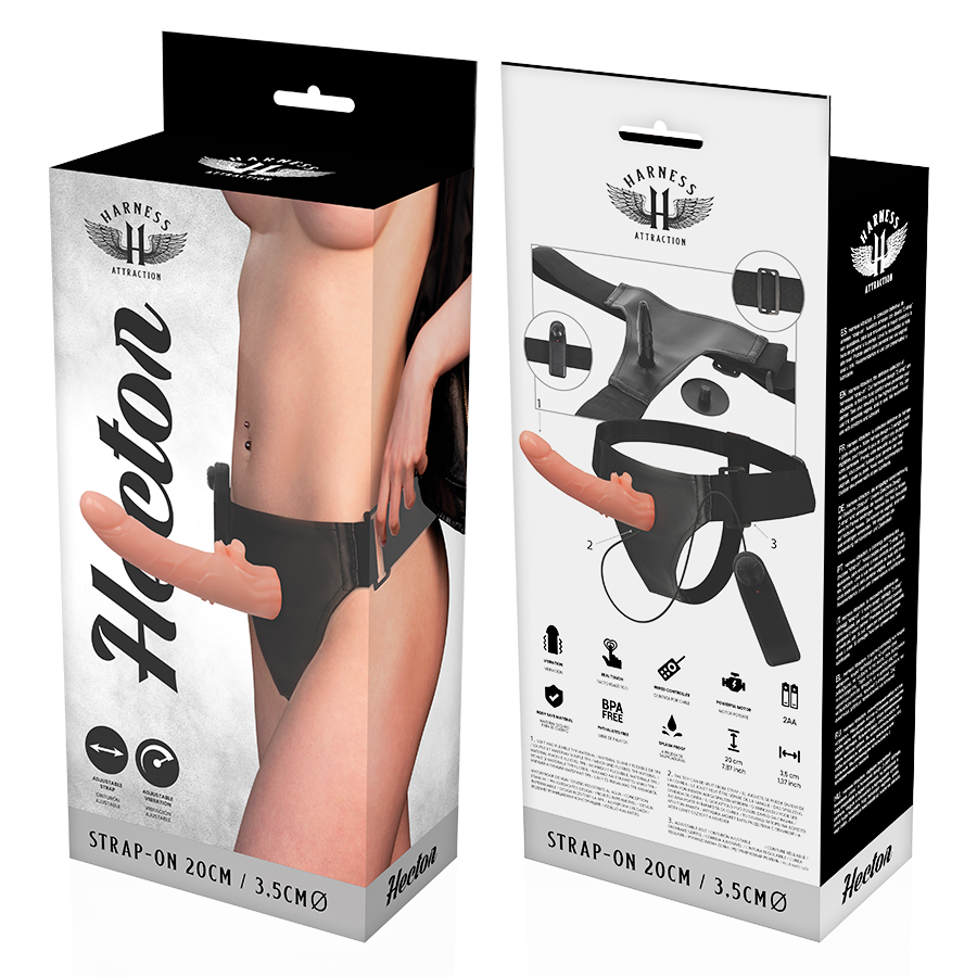 HARNESS ATTRACTION - RNES VIBRATEUR HECTOR 20 CM -O- 3.5 CM HARNESS ATTRACTION