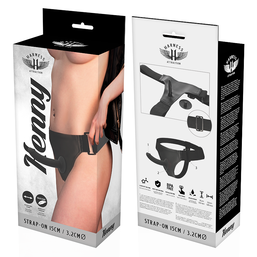 HARNESS ATTRACTION - RNES SILICONE KENNY 15 CM -O- 3.2 CM HARNESS ATTRACTION