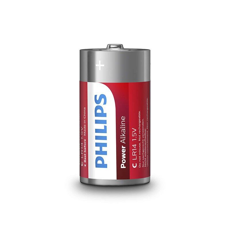 PHILIPS - PLAQUETTE PHILIPS POWER ALCALINE PILA C LR14 * 2 PHILLIPS