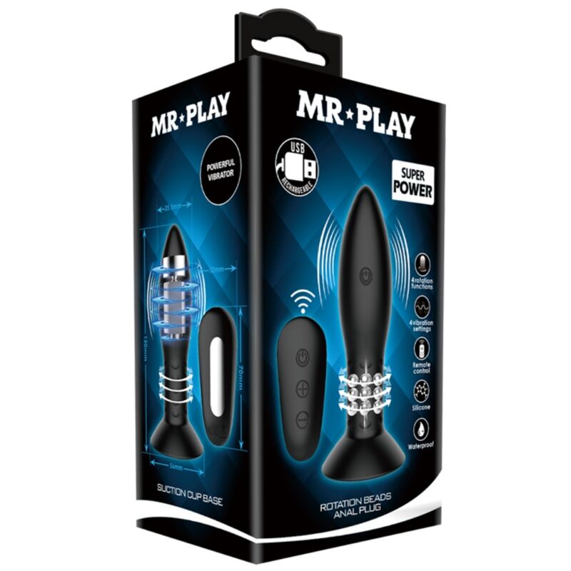 MR PLAY - PLUG AVEC TÉLÉCOMMANDE BILLES TOURNANTES NOIRES MR PLAY