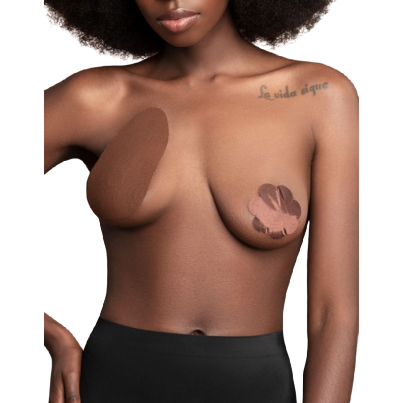 BYE-BRA - RENFORCEMENTSEINS + 3 PAIRES SATINÉES BRUN BONNET F/H BYE BRA - PULL UPS