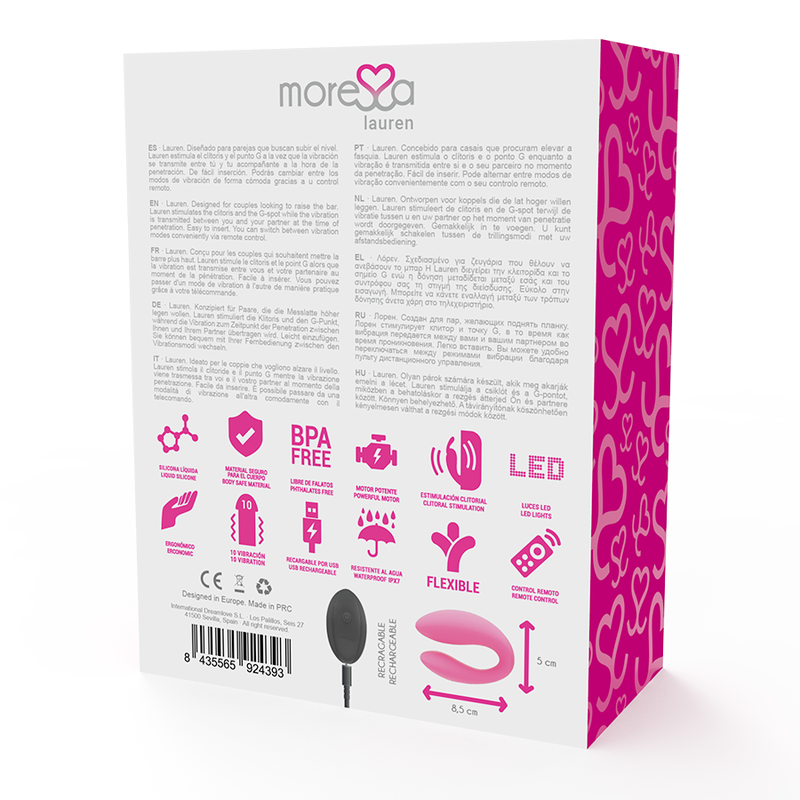 MORESSA - STIMULATEUR  TÉLÉCOMMANDE LAUREN POUR COUPLES MORESSA