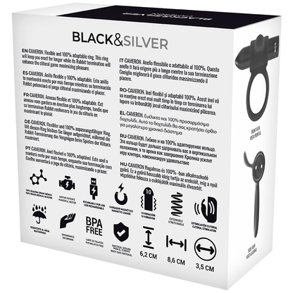BLACK&SILVER - COCKRING À TÉLÉCOMMANDE CAMERON WATCHME BLACK&SILVER