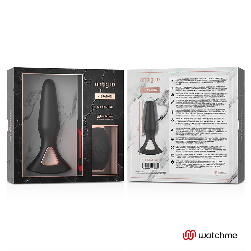 ANBIGUO - WATCHME VIBRATEUR TÉLÉCOMMANDE PLUG ANAL ALEXANDRU ANBIGUO